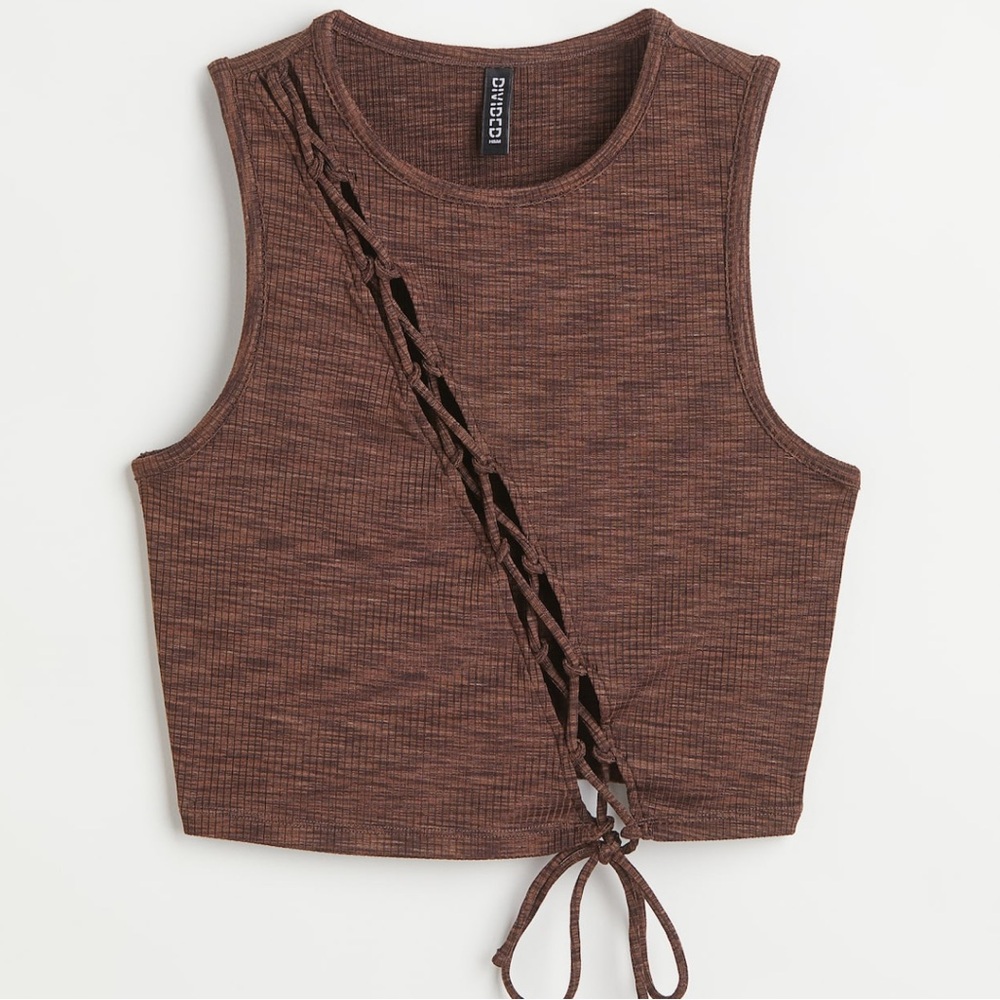 H&M Lacing Detail Cut-Out Crop Top